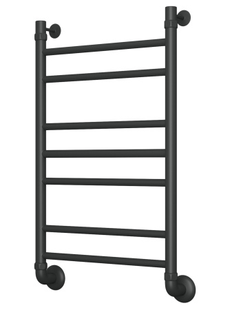 Полотенцесушитель водяной Маргроид BAU В10 80х50, П7 (2+3+2) скрытое подключение 50, в комплекте с уголками, черный матовый RAL 9005