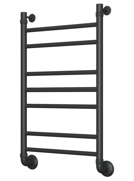 Полотенцесушитель водяной Маргроид BAU В10 80х50, П7 (2+3+2) скрытое подключение 50, в комплекте с уголками, черный матовый RAL 9005