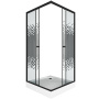 Душевой уголок BAU Stil квадратный с поддоном 90x90х195, прозрачное закаленное стекло с черным рисунком 5 мм, черный матовый профиль