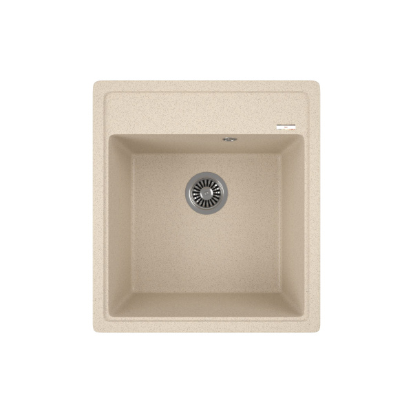 Мойка для кухни врезная кварцевая в комплекте с сифоном BAU Stil Sand 46х51, песочный