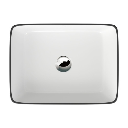 Раковина накладная со смесителем и выпуском (прямоугольная BAU Hotel 48х37, белая + смеситель Hotel Still, нер. сталь, выпуск клик-клак хром)