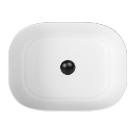 Раковина накладная со смесителем и выпуском (прямоугольная BAU Stil 50х40, белая + смеситель Hotel Black, черный, выпуск клик-клак черный)