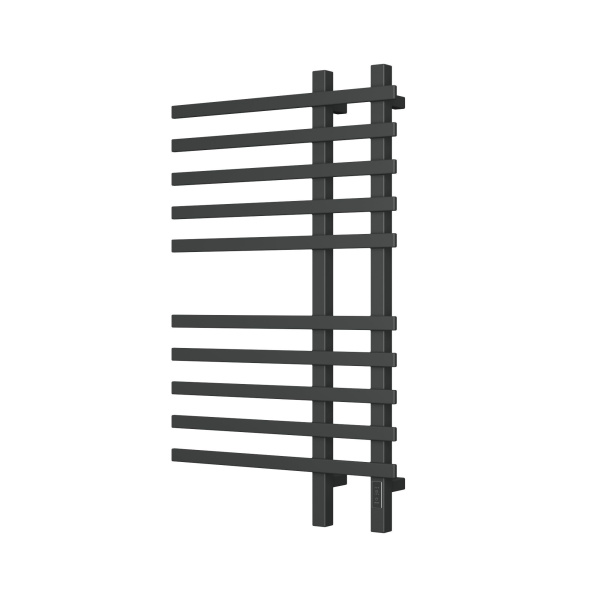 Полотенцесушитель дизайнерский электрический, профильный BAU Wind 60х100, 10 планок, черный матовый RAL 9005