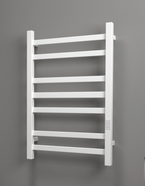 Полотенцесушитель электрический профильный BAU Hotel 50х80, 7 планок, универсальный, белый полуматовый