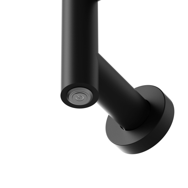 Полотенцесушитель дизайнерский электрический BAU Nimb Black 62,5х40, подключение нижнее, черный матовый