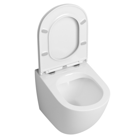 Унитаз подвесной безободковый Bau Dream, быстросъемное тонкое сиденье дюропласт микролифт BL0001