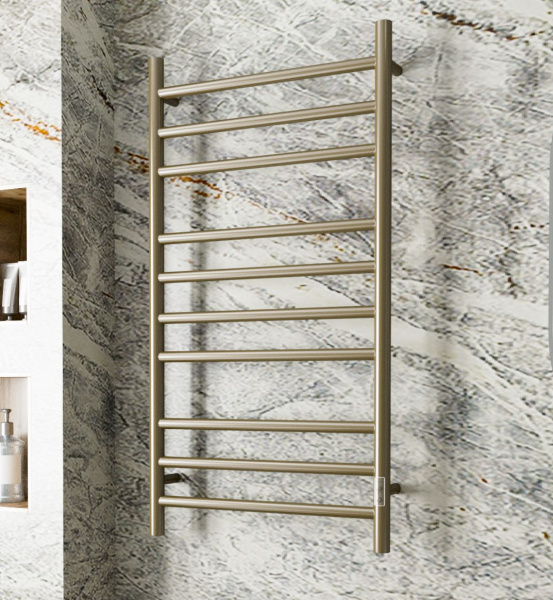 Полотенцесушитель электрический BAU Stil 50х100, 10 планок, универсальный, антикварная бронза