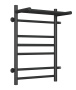 Полотенцесушитель водяной с полкой Маргроид BAU В10 50х80, П7 (2+3+2) боковое подключение 50, черный матовый RAL 9005