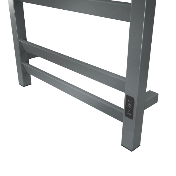 Полотенцесушитель электрический профильный BAU Hotel Veer Gun Grey 50х80, 7 планок, универсальный, темно-серый металлик