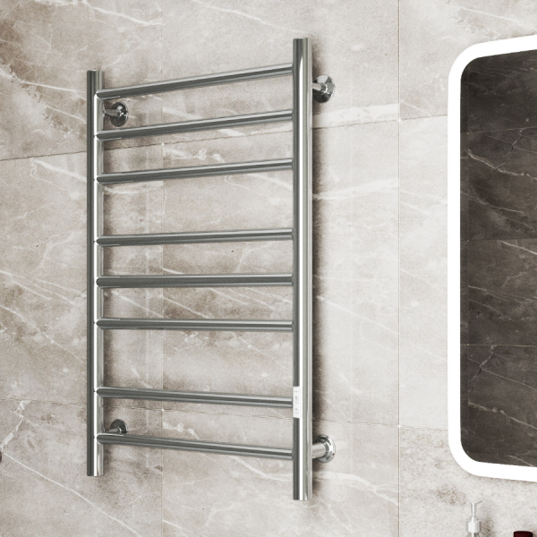 Полотенцесушитель электрический Маргроид BAU В10 50х80, П8 (3+3+2) с таймером справа, нерж. сталь, хром