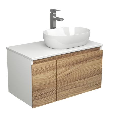 Комплект для ванной, 3 предмета (Тумба подвесная Bau Blackwood 80 + Раковина BAU 48х34, Смеситель высокий Hotel Still, нерж. сталь)