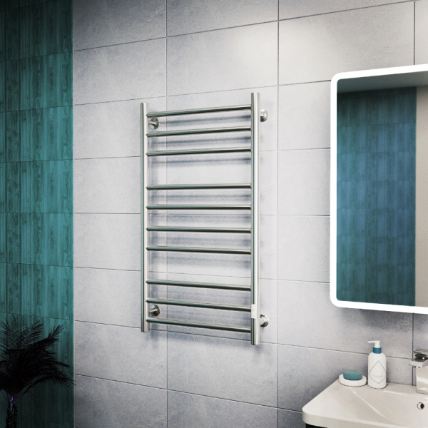 Полотенцесушитель электрический Маргроид BAU В10 100х50, П10 (3+4+3) с таймером справа, нерж. сталь, хром