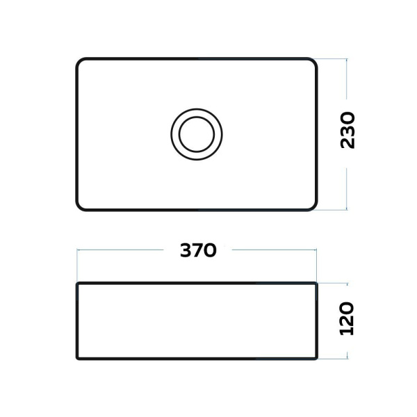 Раковина накладная со смесителем и выпуском (прямоугольная BAU Hotel mini 37х23, белая + смеситель  Hotel Black, черный, выпуск клик-клак черный)