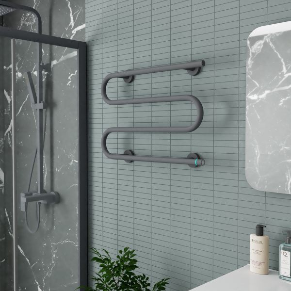 Полотенцесушитель электрический BAU M Gun Grey 41,5х61,5, темно-серый металлик