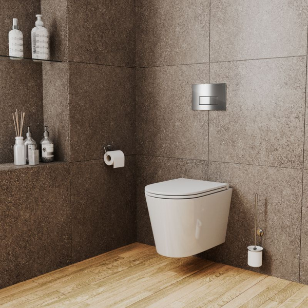 Комплект BAU 6 в 1: инсталляция BAU PRO, унитаз подвесной торнадо Bau Nimb Hurricane-2, сиденье дюропласт микролифт, клавиша BAU Hotel, хром