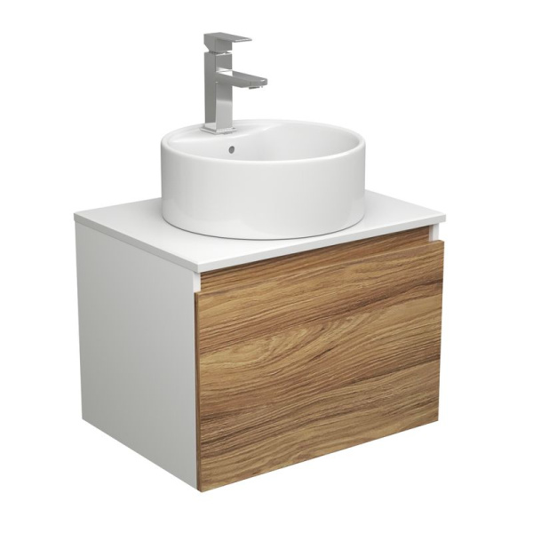 Комплект для ванной, 3 предмета (тумба Bau Dream Blackwood 60 + раковина BAU Element D40, с отверстием под смеситель, белая, смеситель Hotel Still)