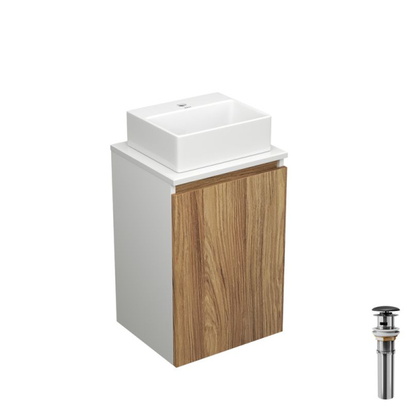 Комплект для ванной, 3 предмета (Тумба под раковину Bau Blackwood 40 + раковина BAU 33х28, выпуск)