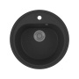 Мойка для кухни BAU Dream Black stone D 44, выпуск с сифоном в комплекте, черный камень