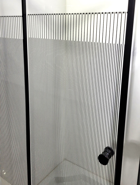 Душевой уголок квадратный BAU Stil pattern 90х90х195, с поддоном 12,5 см, закаленное стекло толщиной 5 мм, черные профили, с сифоном