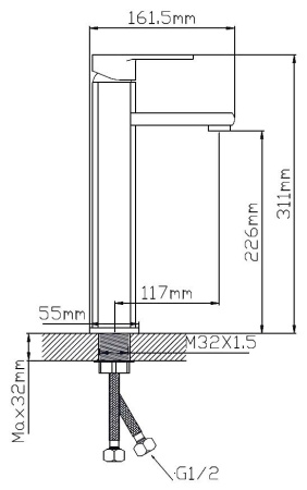 Комплект для ванной, 4 предмета (Тумба Bau Dream Blackwood 80, раковина BAU Hotel 48х37, смеситель для раковины высокий Hotel Black, черный, выпуск клик клак, черный)