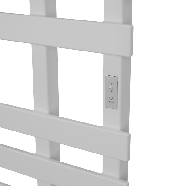 Полотенцесушитель дизайнерский электрический, профильный BAU Blizzard 50х100, 9 планок, белый полуматовый