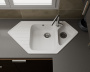 Мойка для кухни угловая BAU Triangle White snow 97х50, выпуск с сифоном в комплекте, белый снег