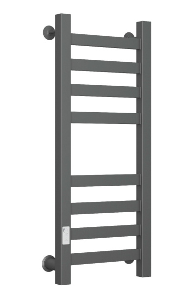 Полотенцесушитель электрический профильный Маргроид BAU Gun Grey В81/10 30х80 темно-серый металлик с таймером с таймером слева