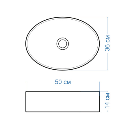 Раковина накладная со смесителем и выпуском (Умывальник BAU Nimb овальная 50х36, белый + смеситель для раковины высокий Diadonna Dream, латунь, выпуск клик клак, хром)