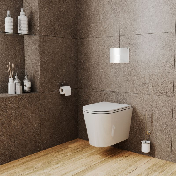 Комплект BAU 6 в 1: инсталляция BAU PRO, унитаз подвесной торнадо Bau Nimb Hurricane-2, сиденье дюропласт микролифт, клавиша BAU Hotel, белый глянец