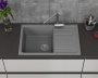 Мойка для кухни оборачиваемая с крылом BAU Stil Gray stone 75х50, выпуск с сифоном в комплекте, серый камень