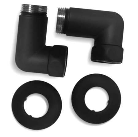 Полотенцесушитель водяной Маргроид BAU В10 80х50, П7 (2+3+2) скрытое подключение 50, в комплекте с уголками, черный матовый RAL 9005