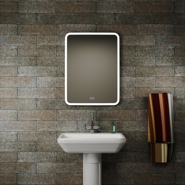 Зеркало Bau Stil 60х80, LeD подсветка, сенсор, антипар, пластиковый защитный корпус
