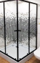 Душевой уголок BAU Stil квадратный с поддоном 90x90х195, прозрачное закаленное стекло с черным рисунком 5 мм, черный матовый профиль