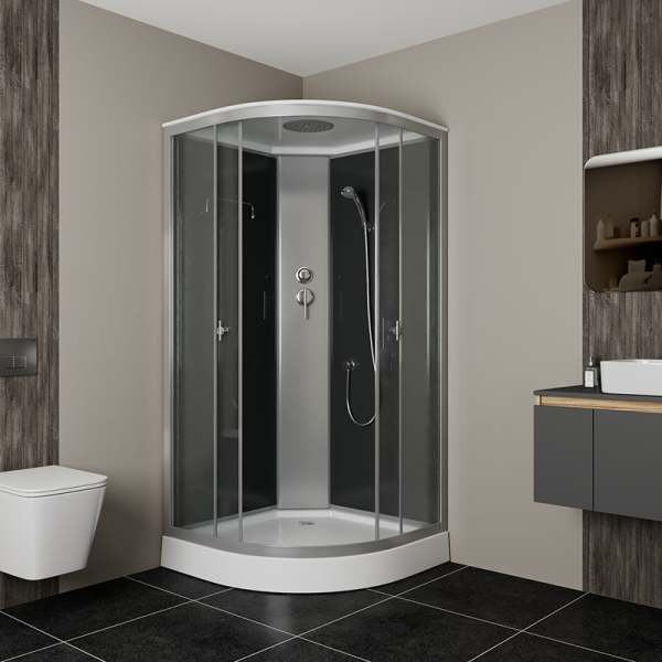 Душевая кабина BAU Dream Hit Black 100x100х215, прозрачное закаленное стекло, черная