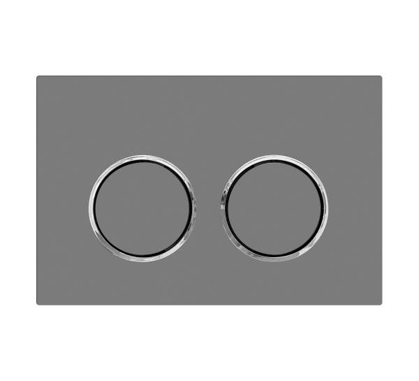 Кнопка смыва BAU Round Gun gray для инсталляции IDEAL, серый металлик E00114