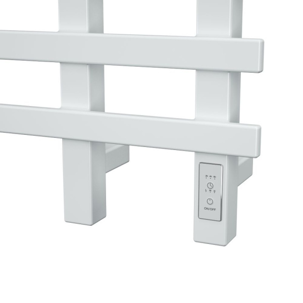 Полотенцесушитель дизайнерский электрический, профильный BAU Wind 50х80, 8 планок, белый полуматовый