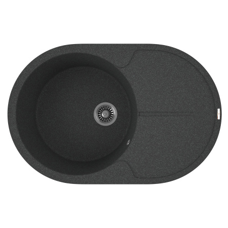 Мойка для кухни врезная кварцевая в комплекте с сифоном BAU Dream Black 78х51, черный