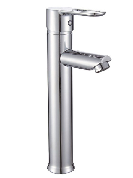 Раковина накладная со смесителем и выпуском (Умывальник BAU Mini прямоугольный, 38х24 белый + смеситель для раковины высокий Diadonna Dream, латунь, выпуск клик клак, хром)