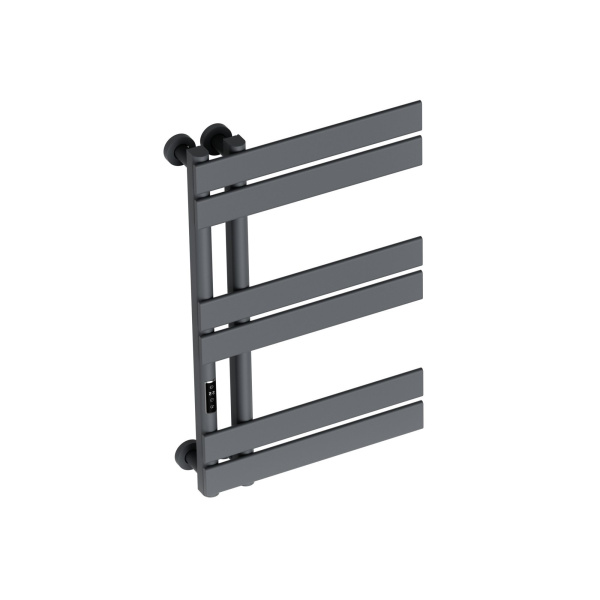 Полотенцесушитель дизайнерский электрический BAU Eastern Wind Gun Grey 80х50, подключение нижнее, темно-серый металлик