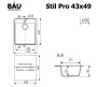 Мойка для кухни BAU Stil Pro 43х49, без выпуска, серый камень