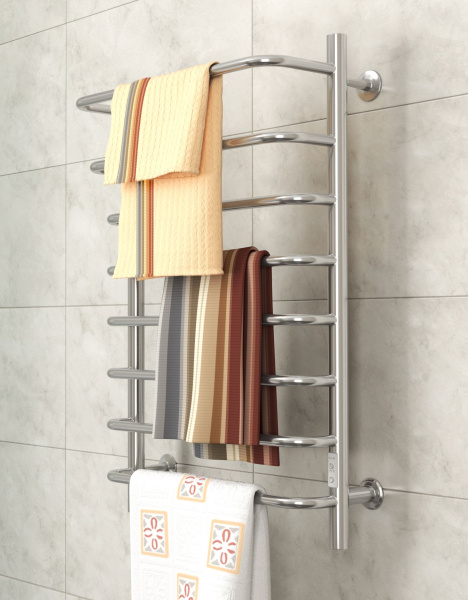 Полотенцесушитель электрический Маргроид BAU В8 Каскад 50х80, П8 с таймером справа, нерж. сталь