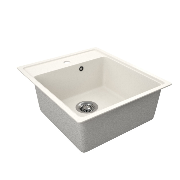 Мойка для кухни BAU Stil Pro 43х49, без выпуска, белый песок