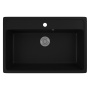 Мойка для кухни BAU Stil Black coal 76х51, выпуск с сифоном в комплекте, черный уголь