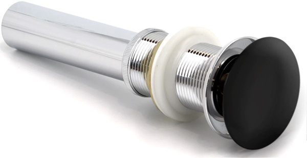 Выпуск для раковины BAU клик-клак, слив click clack, донный клапан, слив-перелив для умывальника, автоматический выпуск для мойки в ванную, черный