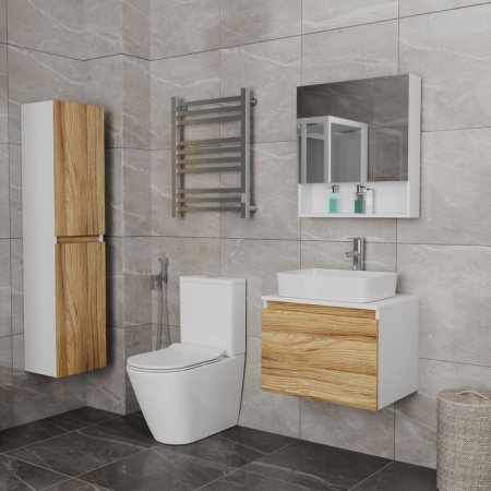 Комплект для ванной, 3 предмета (Тумба Bau Dream Blackwood 60, раковина BAU Hotel 48х37, смеситель для раковины Diadonna Dream, латунь, хром)