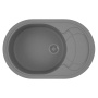 Мойка для кухни оборачиваемая овальная BAU Nimb Gray stone 78х50, выпуск с сифоном в комплекте, серый камень