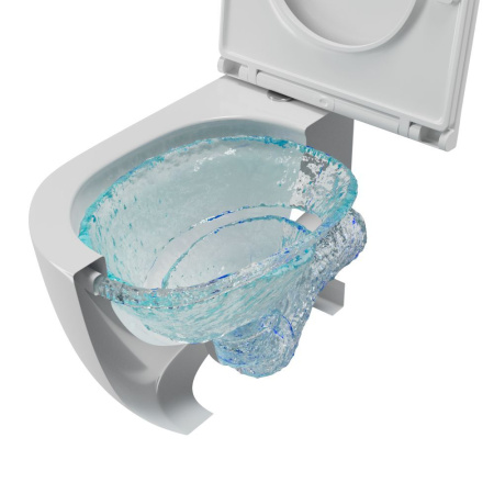 Унитаз подвесной безободковый торнадо обратного потока Bau Dream 52х36 Hurricane-5, сиденье дюропласт микролифт