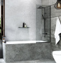 Шторка на ванну стеклянная BAU Stil Black 140х70 см прозрачное стекло, черный матовый профиль