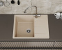 Мойка для кухни врезная кварцевая в комплекте с сифоном BAU Stil Sand 65х51, песочный