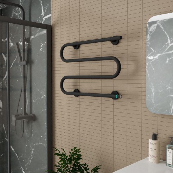 Полотенцесушитель электрический BAU M Black 41,5х61,5, черный матовый